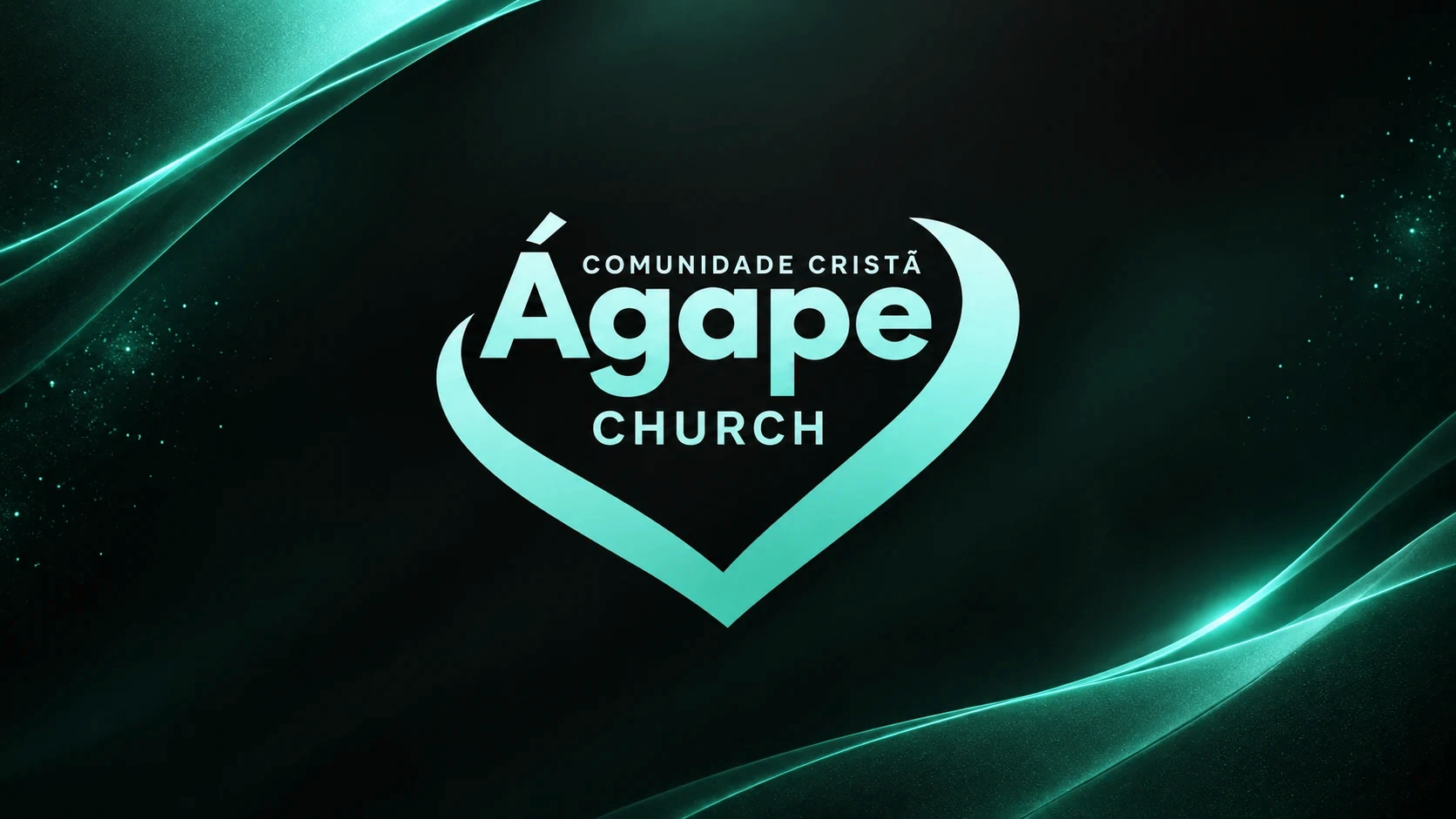 Ágape Church em dourado sobre fundo escuro